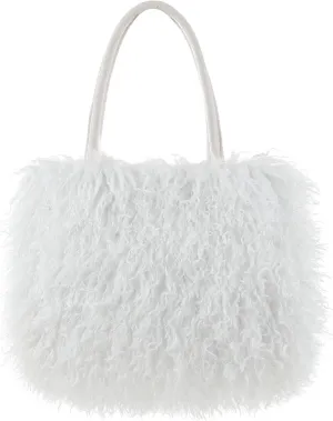 Women's Fuzzy Tote Bag Curly Handbag Furry Shoulder Bag Large Top Handle Purses Winter