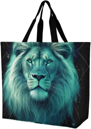Womens Grocery Bag, Large Capacity Tote Bags Portable Reusable Shopping Shoulder Bag