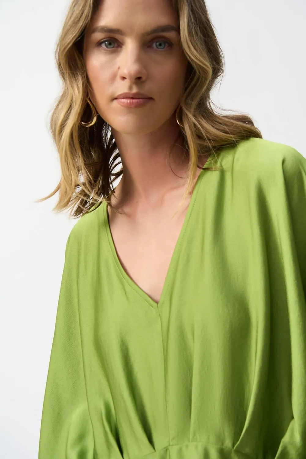 Women's Hammered Satin Peplum Top
