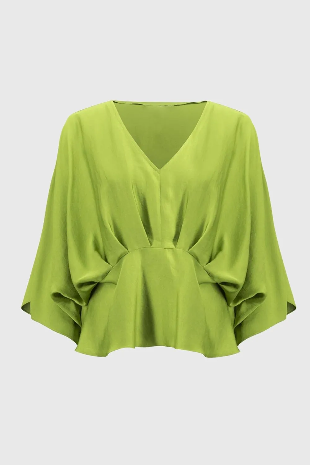Women's Hammered Satin Peplum Top