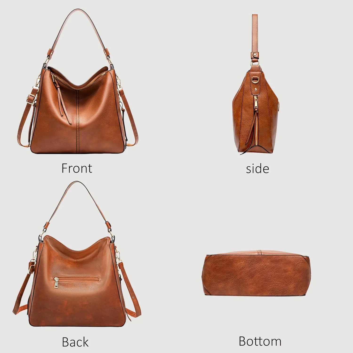 Women's Handbag Shoulder Bag Vintage-Inspired PU Vegan Leather Stylish Crossbody Bucket Purse Satchel