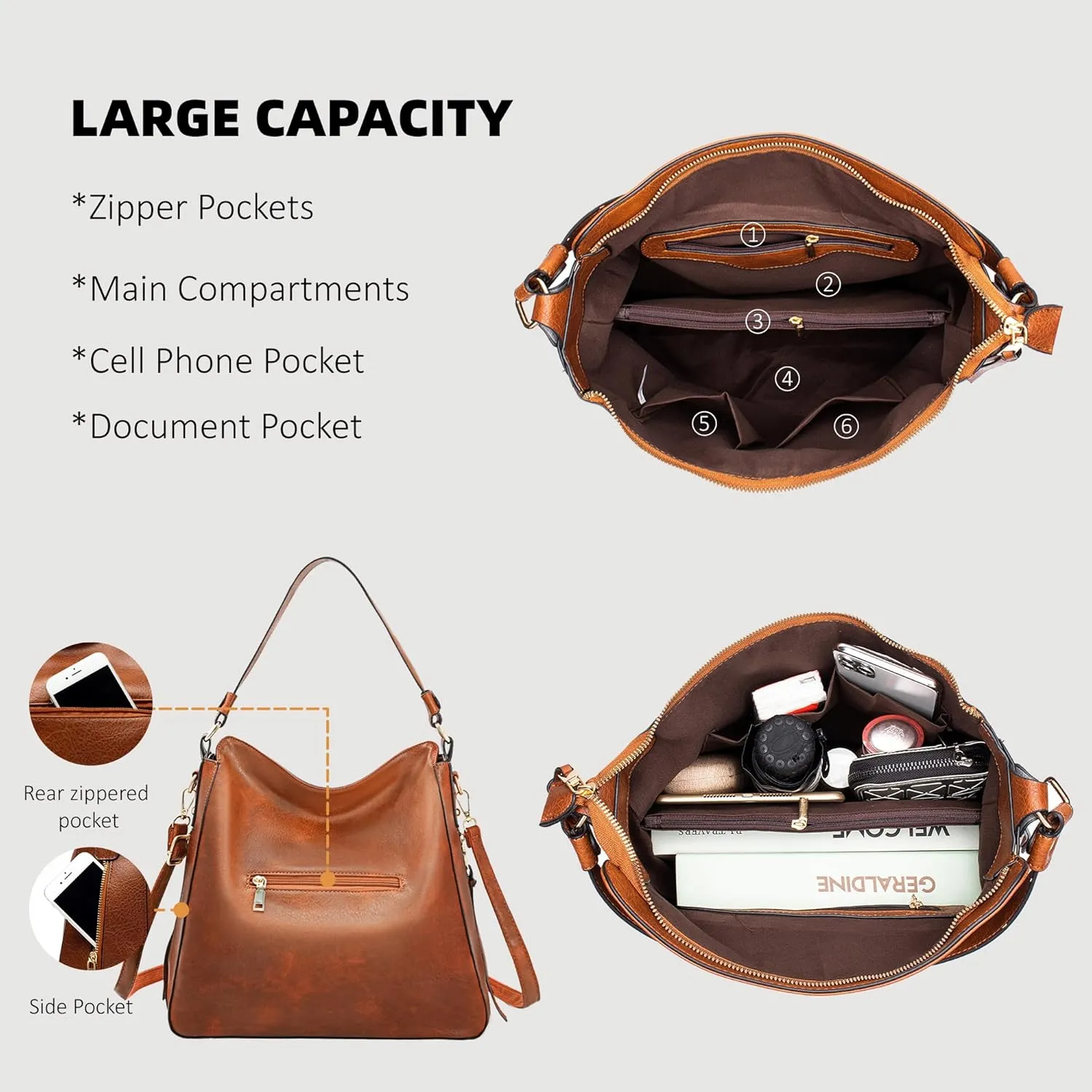 Women's Handbag Shoulder Bag Vintage-Inspired PU Vegan Leather Stylish Crossbody Bucket Purse Satchel