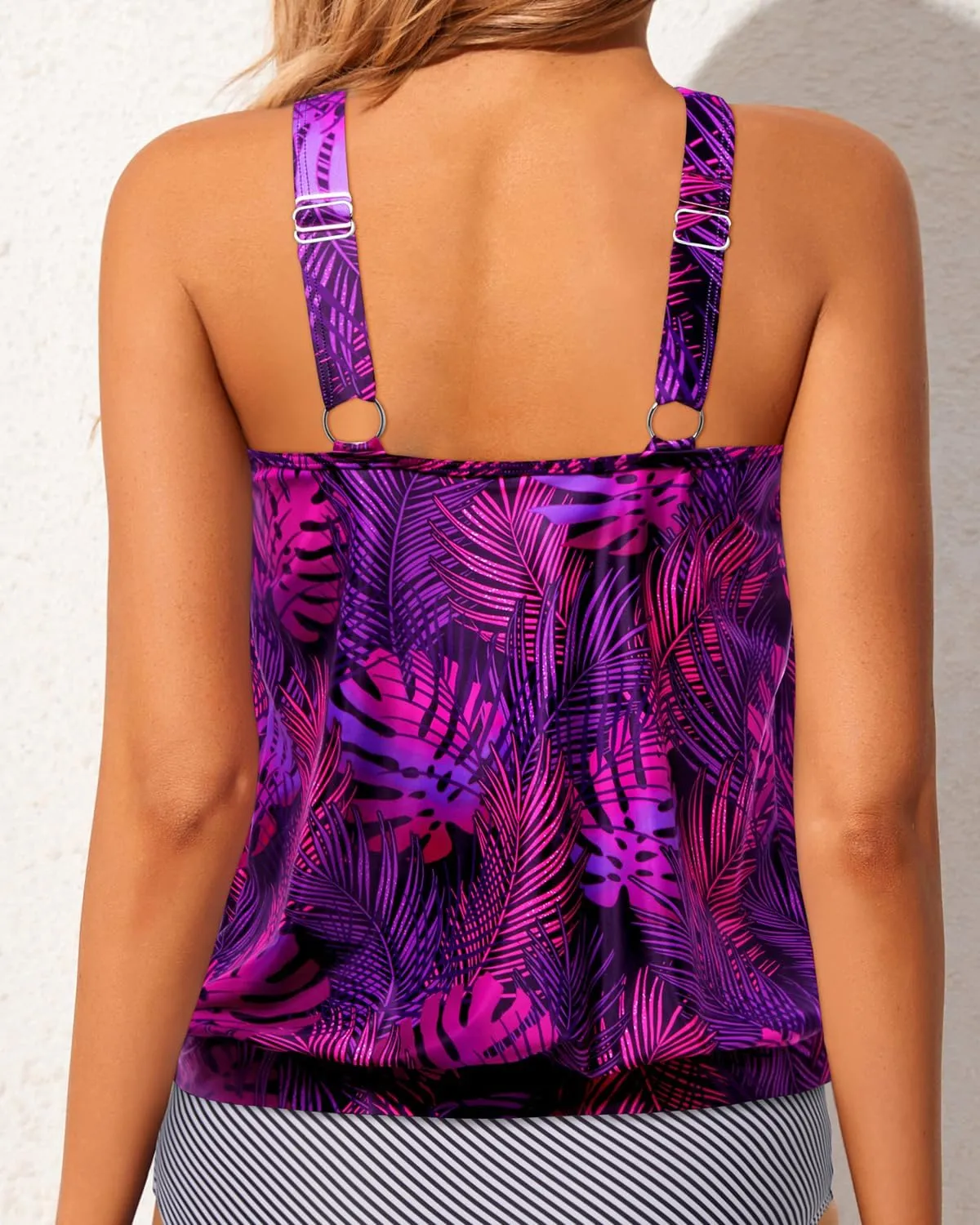 Women's High Neck Tankini Top - Blouson Bathing Suit Top Loose Fit Swim Top 2025 Modest Swimsuit Top No Bottom