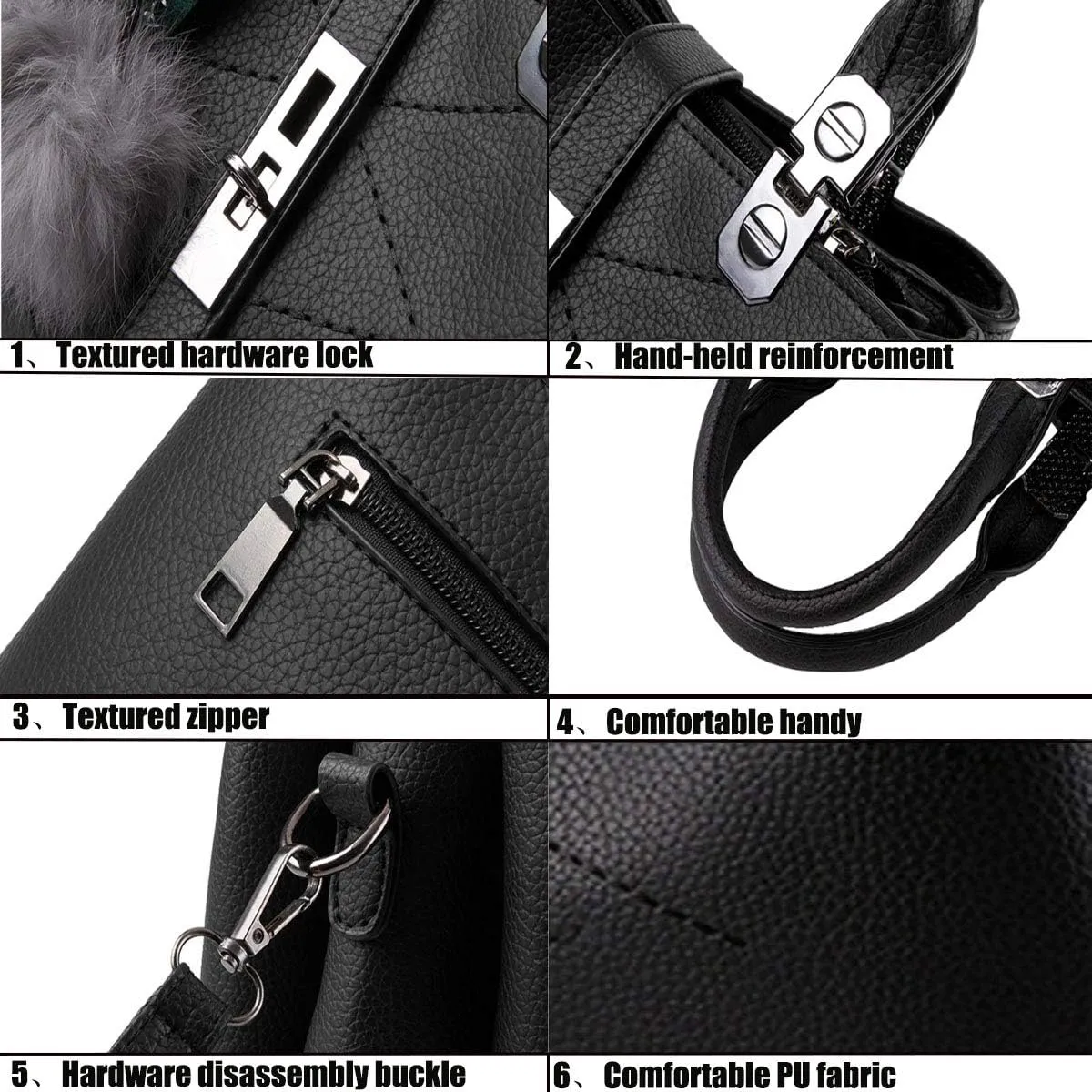 Women's Leather Handbag Tote Shoulder Bag Crossbody Purse Top-Handle Bags