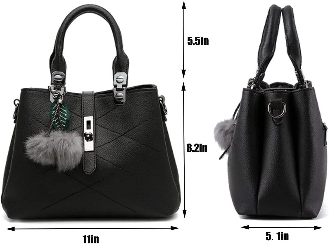 Women's Leather Handbag Tote Shoulder Bag Crossbody Purse Top-Handle Bags