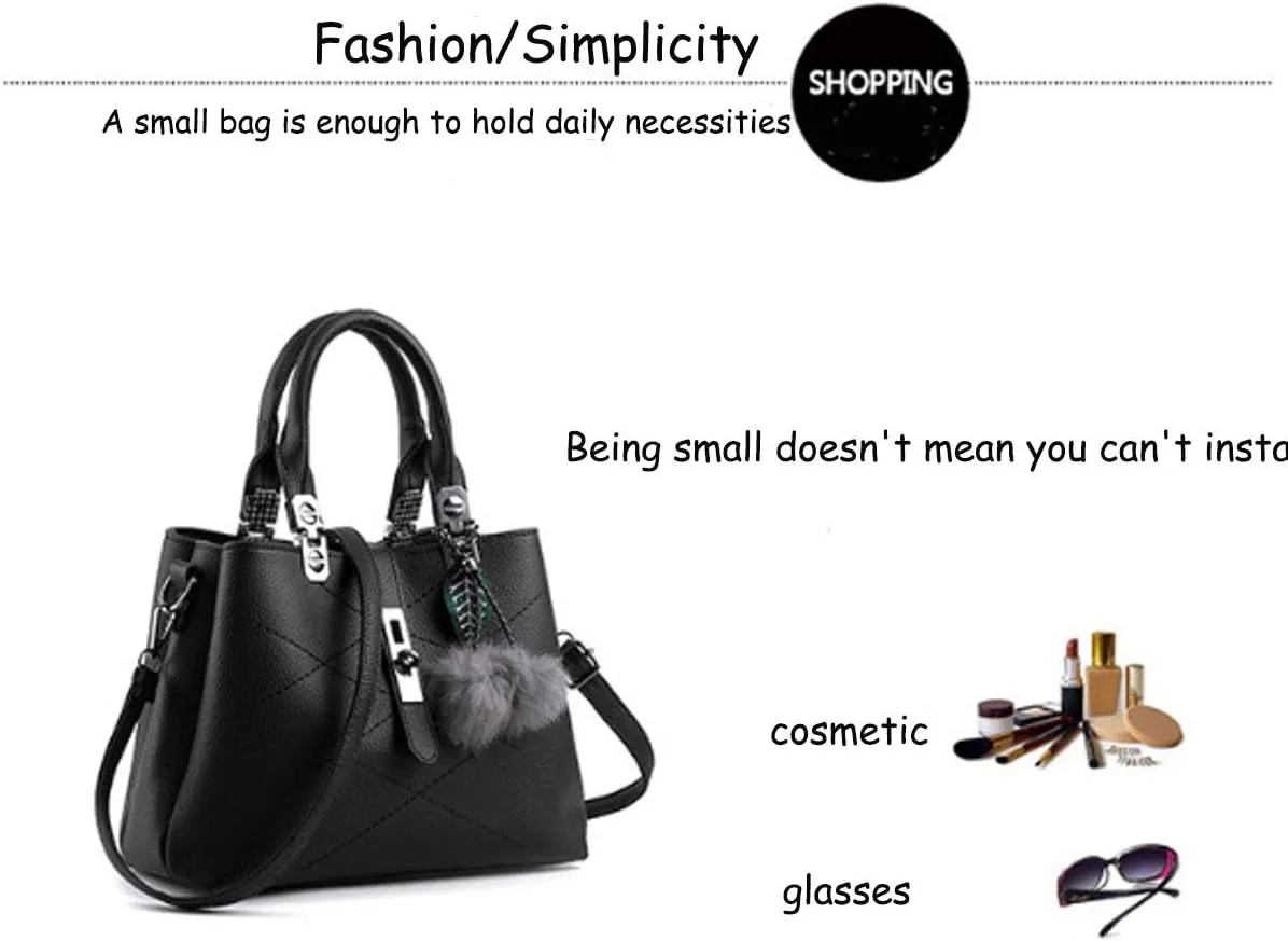 Women's Leather Handbag Tote Shoulder Bag Crossbody Purse Top-Handle Bags