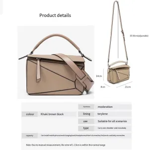 Women's Patchwork Handbags Geometry Bag Large capacity One Shoulder Bags adjustable satchel bag Zipper Purses