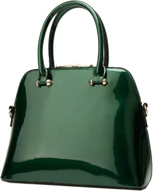 Women's Patent Leather Totes Elegant Handbag Evening Bag Top Handle Purse Shell Bag Church Purse