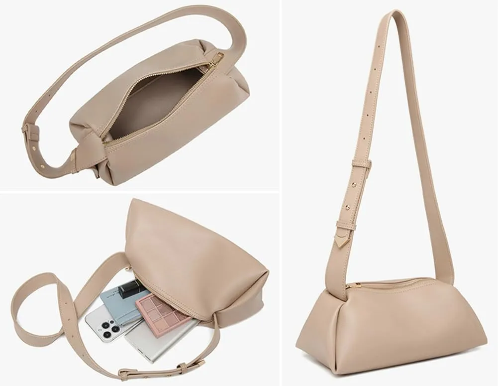Womens Pillow Shoulder Crossbody Bags Soft Vegan Leather Tote Bag Small Purse Handbag Top Handle Satchel