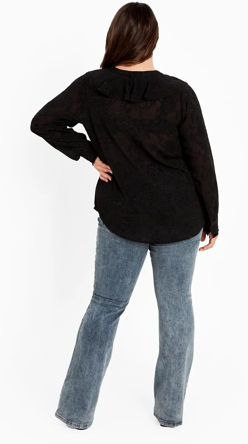 Women's Plus Size Blake Ruffle Neck Top