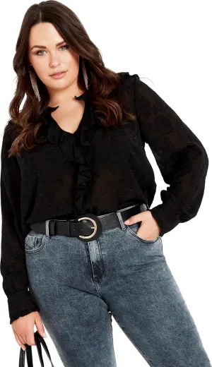 Women's Plus Size Blake Ruffle Neck Top
