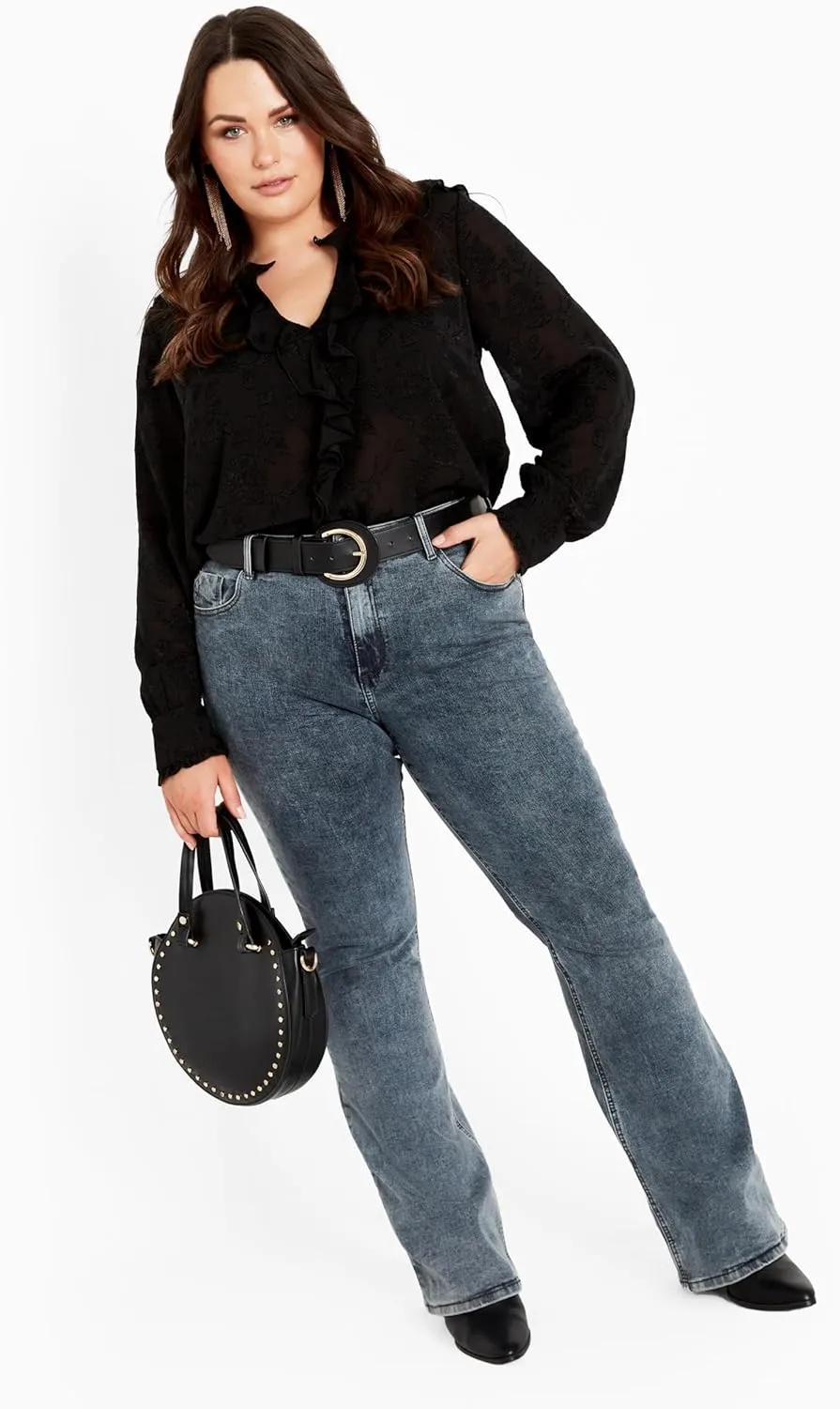 Women's Plus Size Blake Ruffle Neck Top