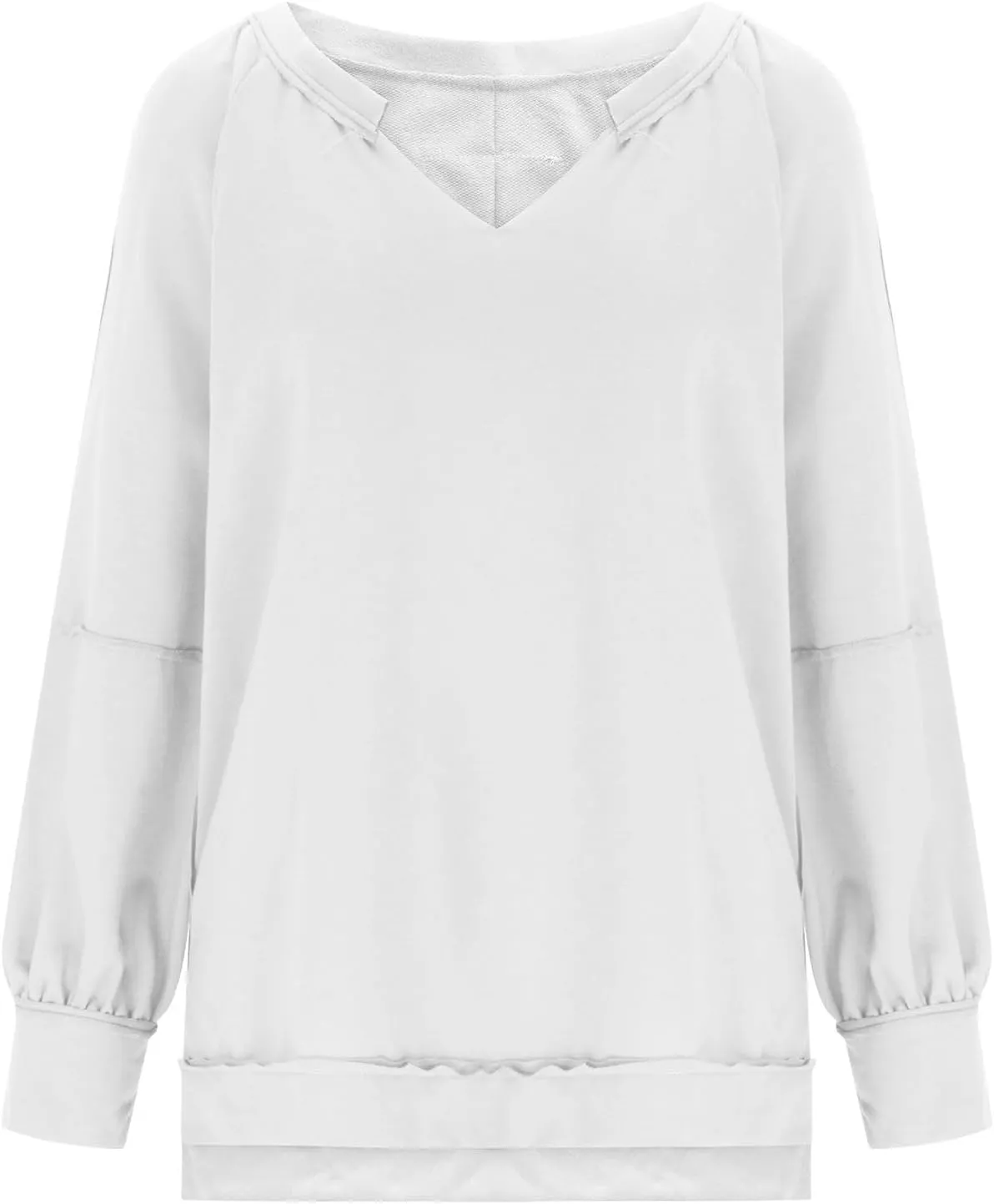 Womens Plus Size Tops Elegant Sexy Long Sleeve V Neck Causal Shirts Fashion Solid Asymmetrical Hem Blouse Spring Tops