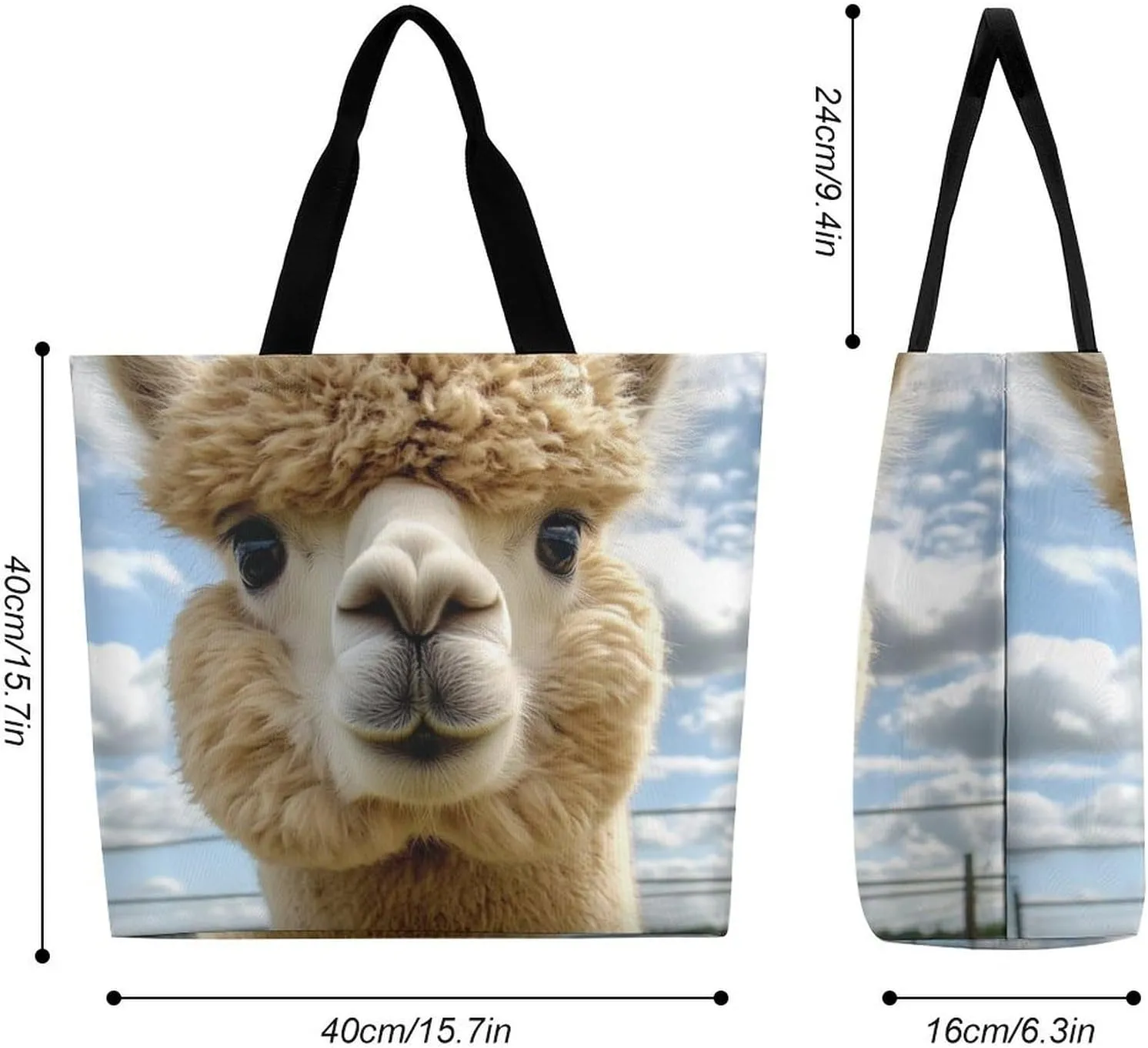 Women's Reusable Tote Bag, Portable Shoulder Handbags Large Capacity Casual Shopping Bags