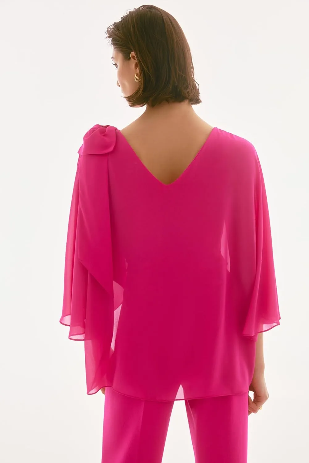Women's Signature Chiffon and Silky Knit Poncho Top