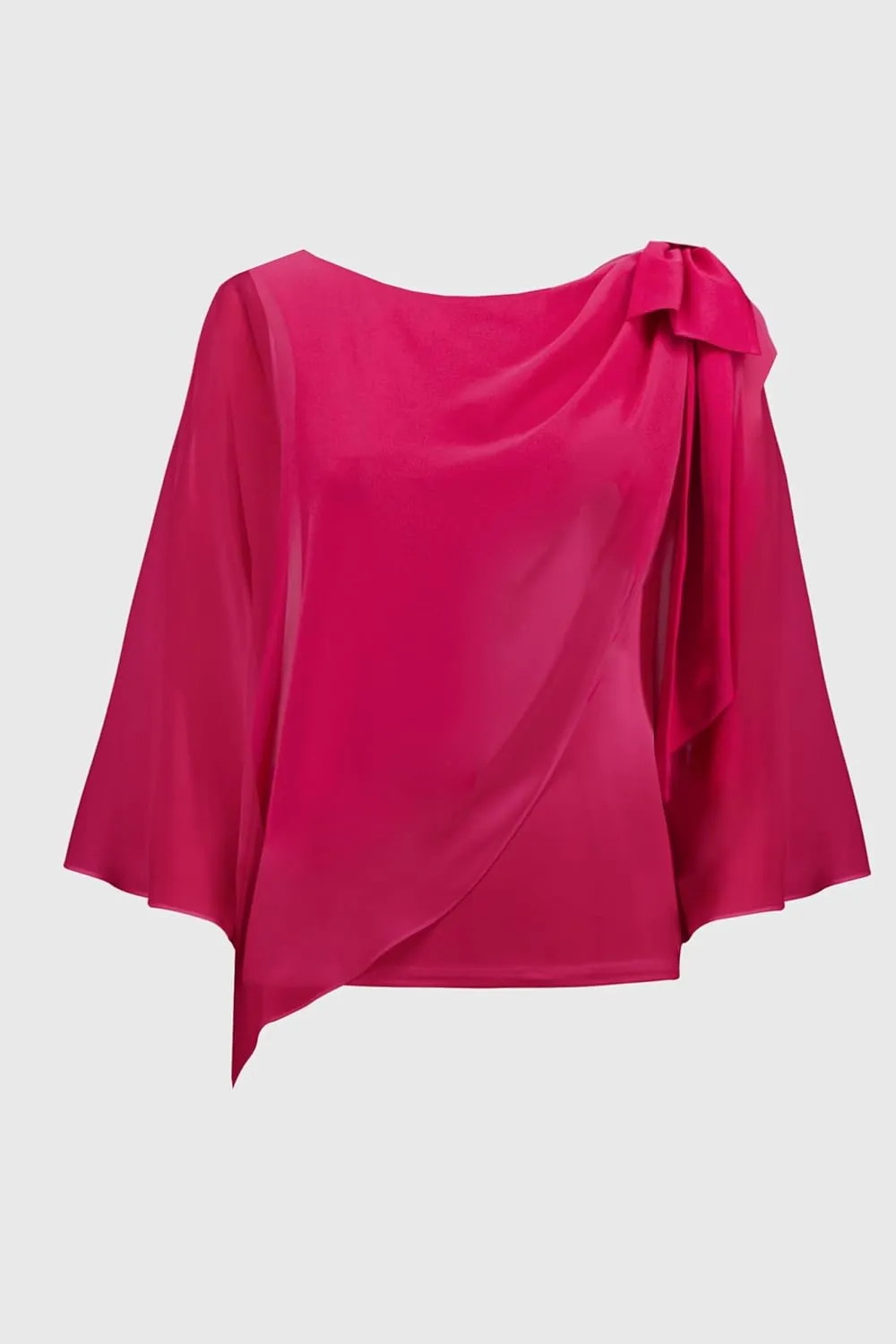 Women's Signature Chiffon and Silky Knit Poncho Top