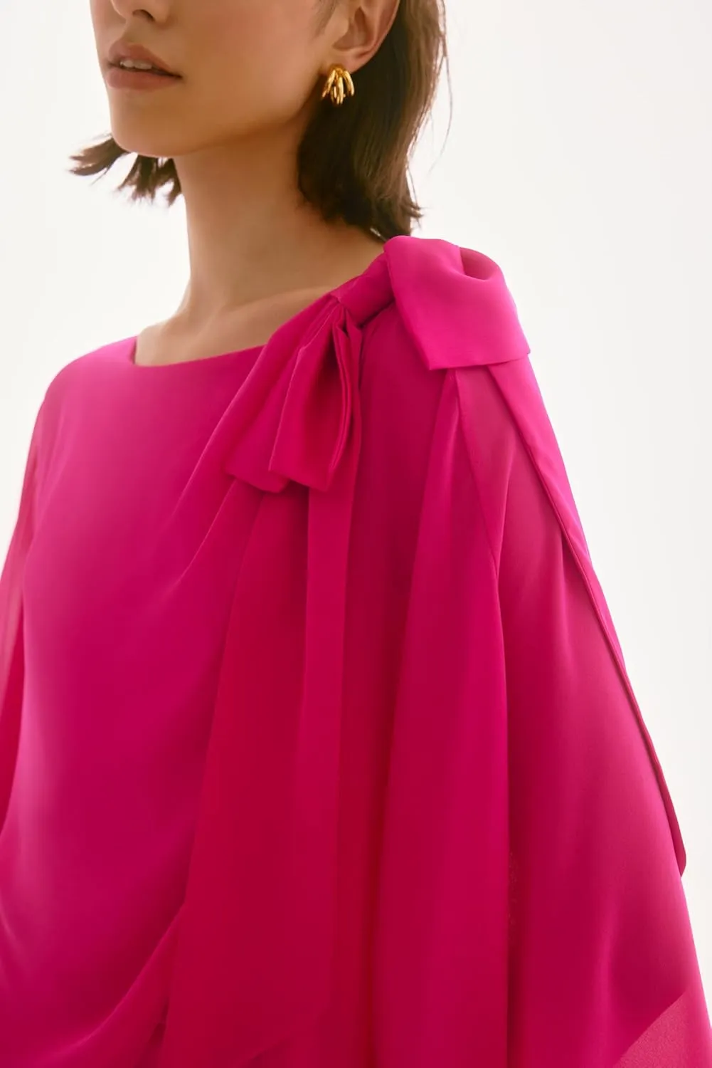 Women's Signature Chiffon and Silky Knit Poncho Top