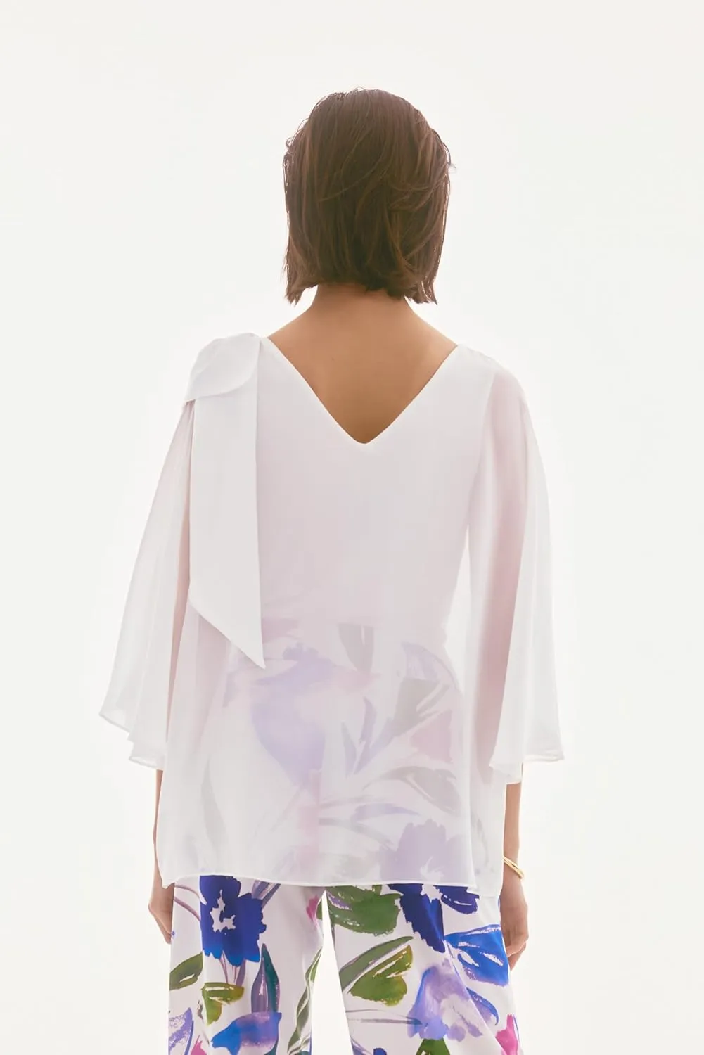 Women's Signature Chiffon and Silky Knit Poncho Top