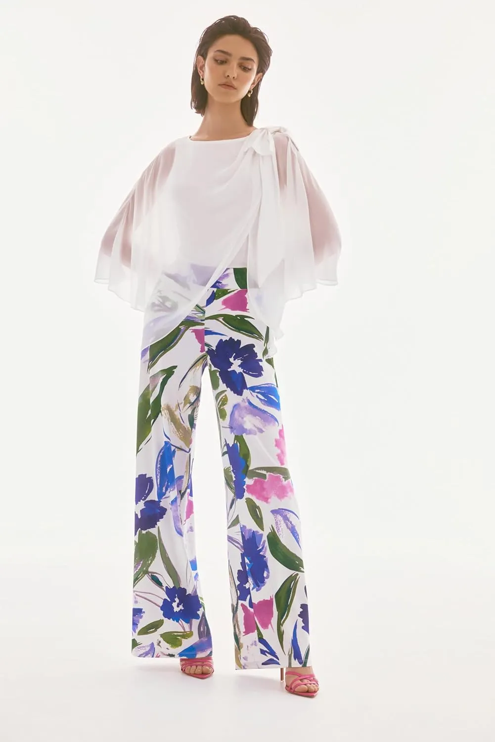 Women's Signature Chiffon and Silky Knit Poncho Top