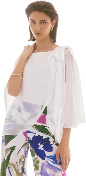 Women's Signature Chiffon and Silky Knit Poncho Top