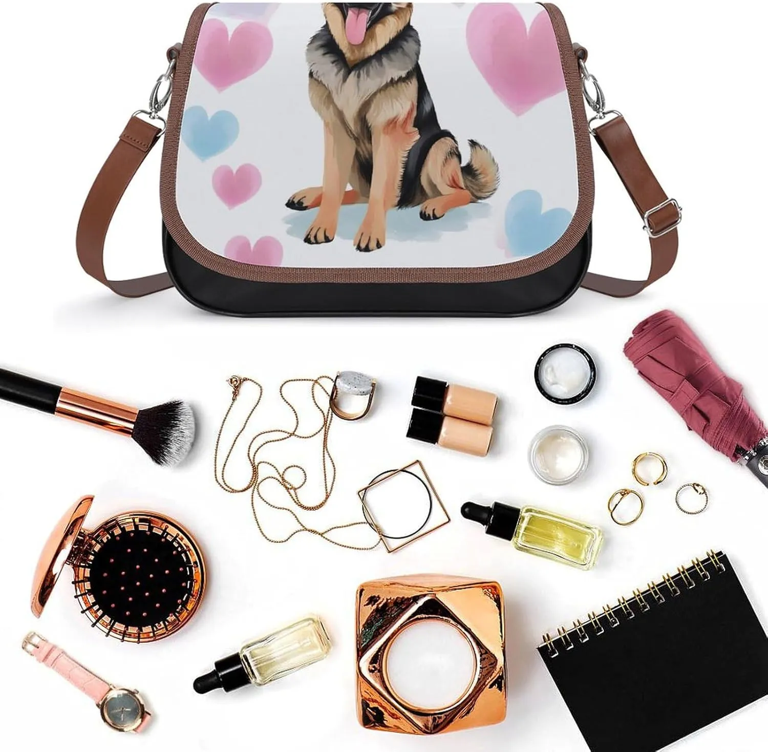 Womens Small Crossbody Purse with Adjustable Strap, Pu Leather Shoulder Bags for Travel Work