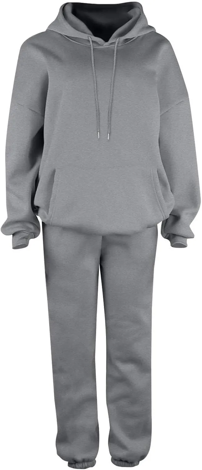 Womens Sweatsuits 2 Piece Set Oversized Matching Sweatshirt Baggy Fashion Lounge Sweatpants Set Tracksuit