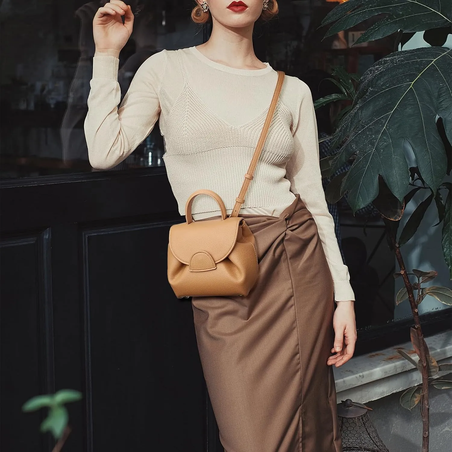 Women's Top-Handle Handbags,Top Handle Bag,Designer Bags for Women,Luxury Handbags,Mini Faux Leather Shoulder Bag