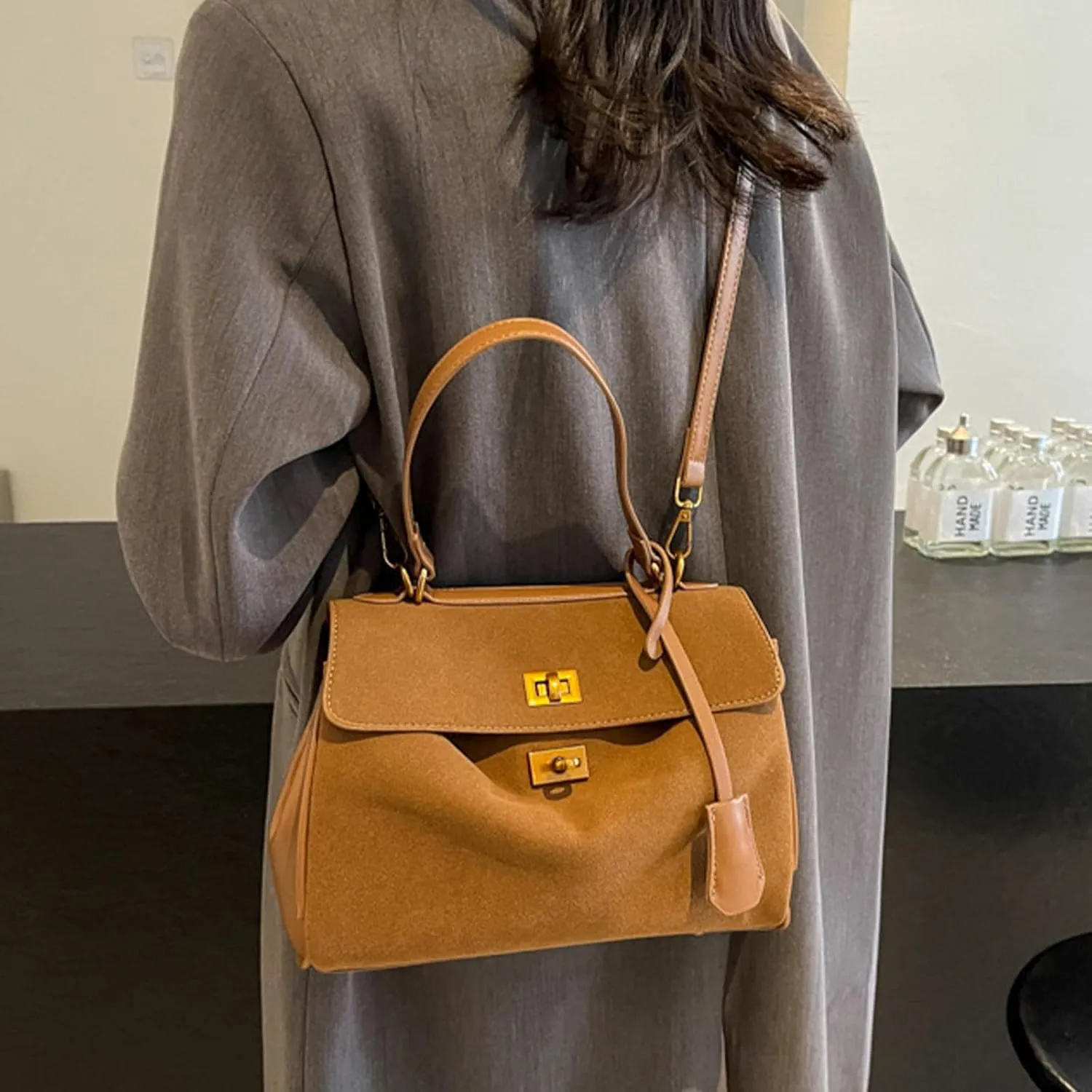 Women's Top Handle Purse Vintage Ladies Crossbody Purses Top Handle Handbags Satchel Bags for Women