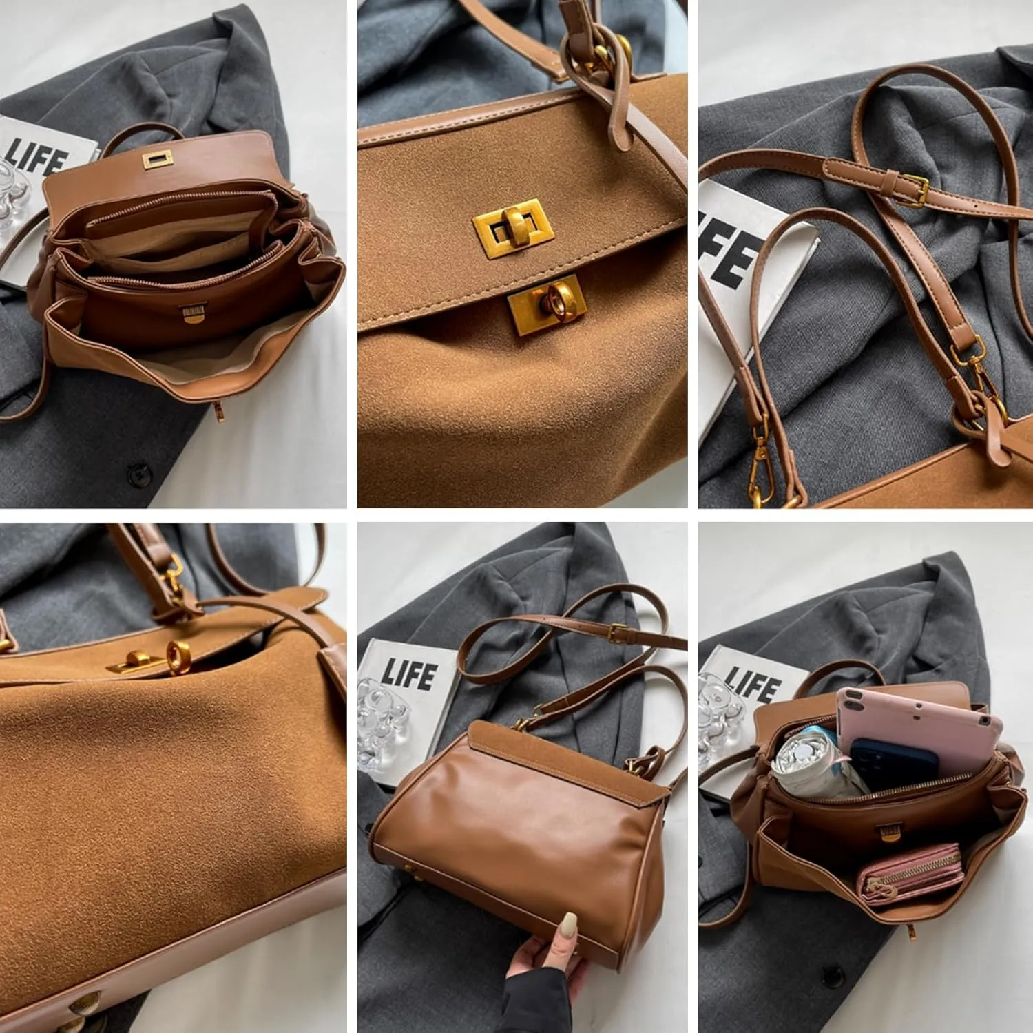 Women's Top Handle Purse Vintage Ladies Crossbody Purses Top Handle Handbags Satchel Bags for Women
