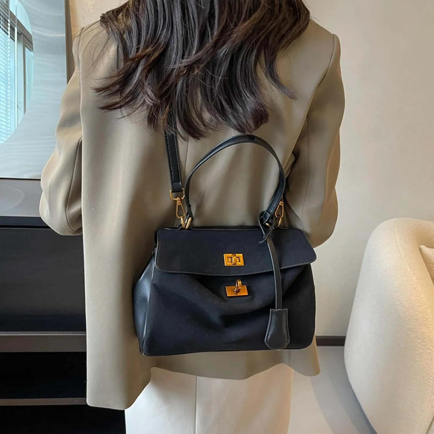 Women's Top Handle Purse Vintage Ladies Crossbody Purses Top Handle Handbags Satchel Bags for Women
