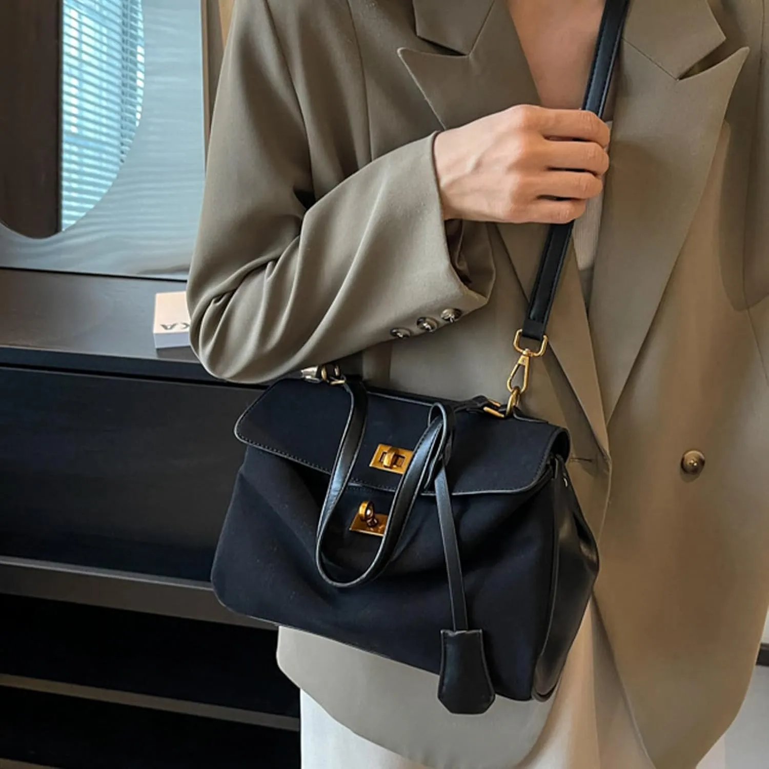 Women's Top Handle Purse Vintage Ladies Crossbody Purses Top Handle Handbags Satchel Bags for Women