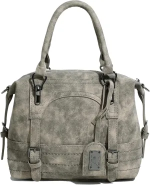 Women's Vintage Western Doctor Boston Washed Vegan Leather Top Handle Crossbody Tote Work Bag