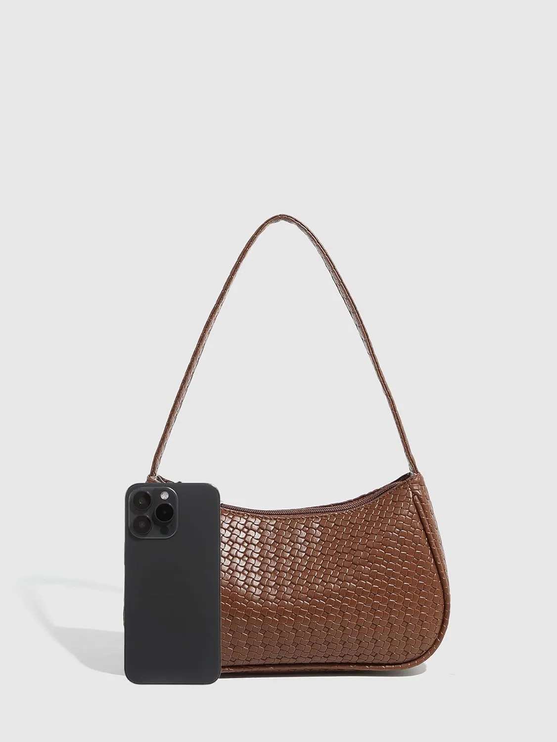 Women's Vintage Woven Shoulder Bags Top Handle Elegant Square Handbags Office Wear