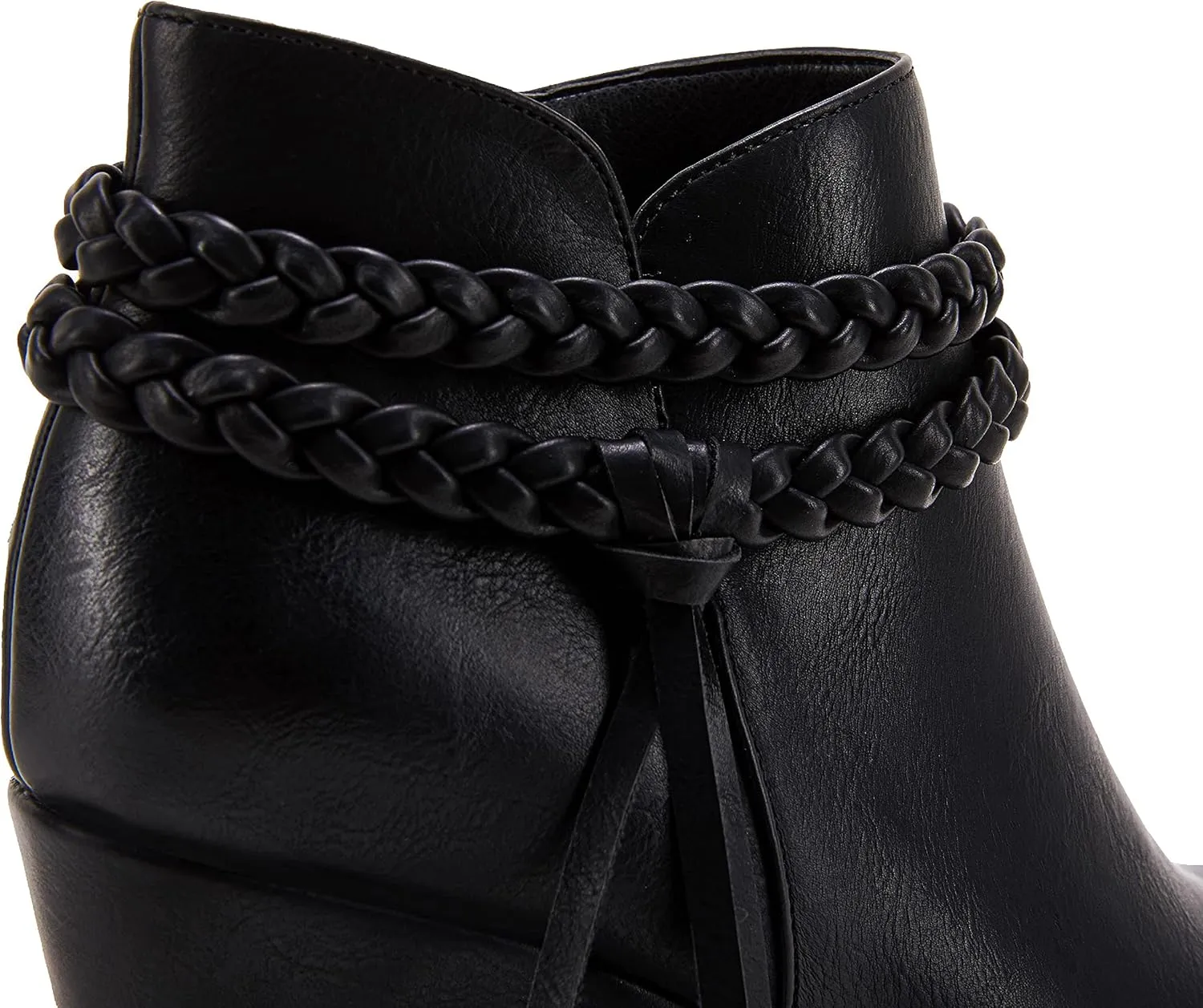 Womens Wedge Ankle Boots Braided Fringe Strap Western Heeled Fall Booties Dress Shoes