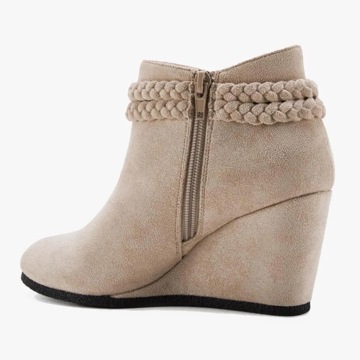 Womens Wedge Ankle Boots Braided Fringe Strap Western Heeled Fall Booties Dress Shoes