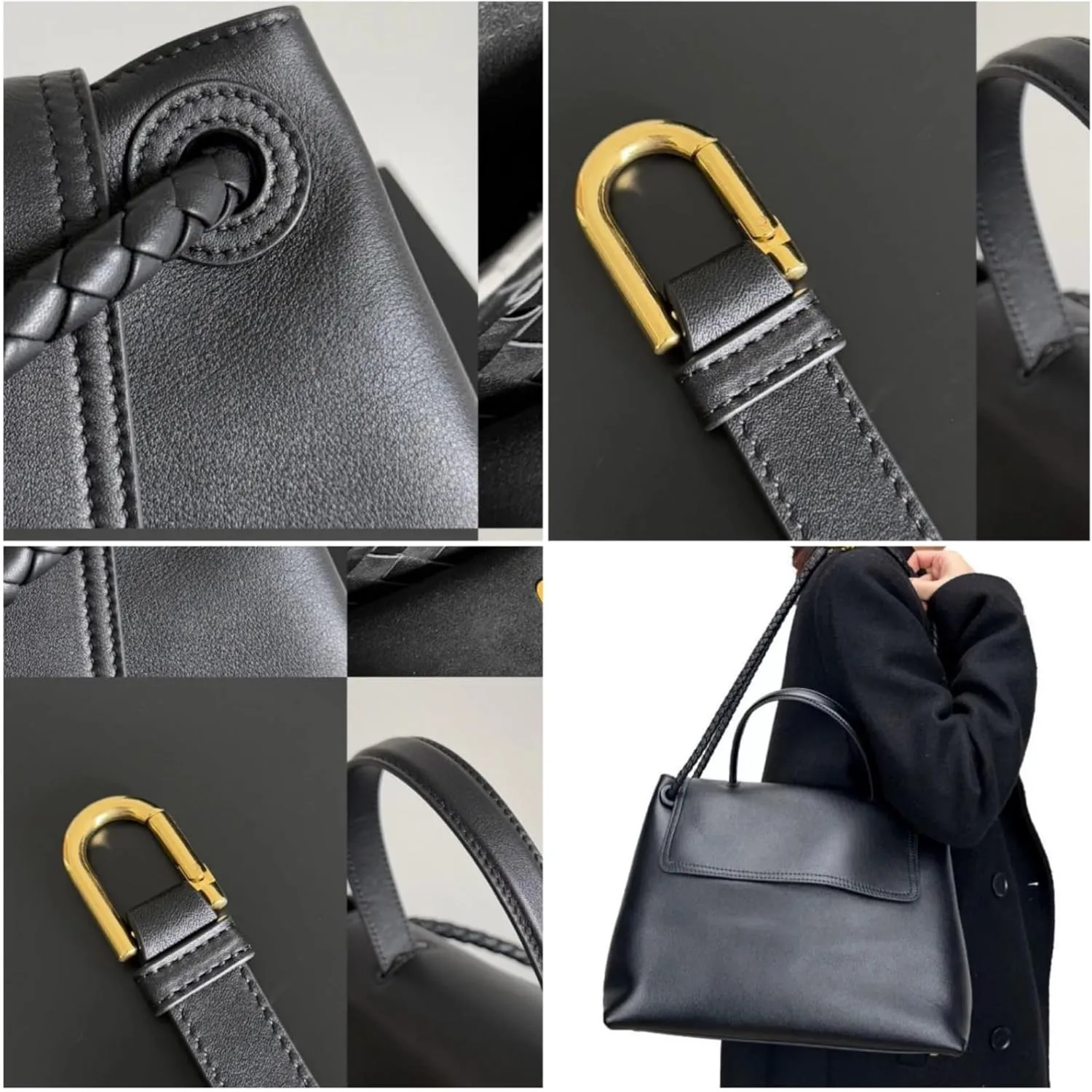 Women's Woven Bags, Crossbody Bags Fashion Women's Leather Tote Bag - Medium Crossbody with Bow, Trendy Handbags