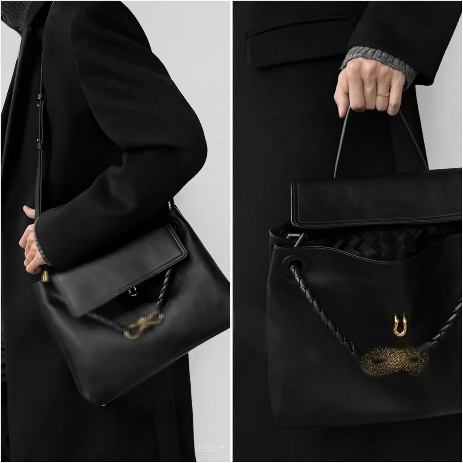 Women's Woven Bags, Crossbody Bags Fashion Women's Leather Tote Bag - Medium Crossbody with Bow, Trendy Handbags