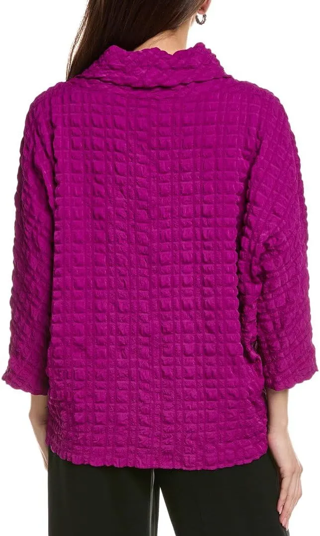Women's Woven Jacquard Boxy Top