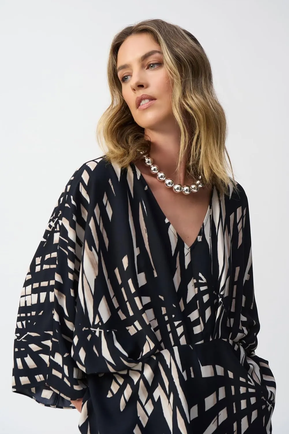 Women's Woven Tropical Print Peplum Top