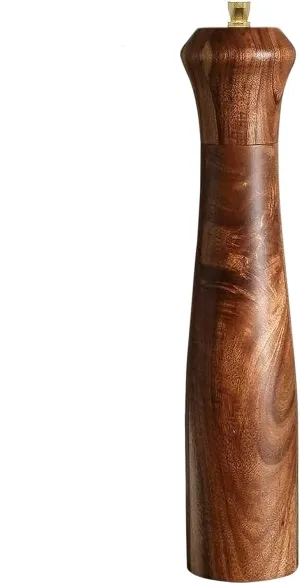 Wooden Pepper Grinder Pepper Mill with Adjustable Coarseness Pepper Grinder Refillable Salt Pepper Grinder Shaker Tableware Gifts Acacia Wood Salt Mill 10 Inch