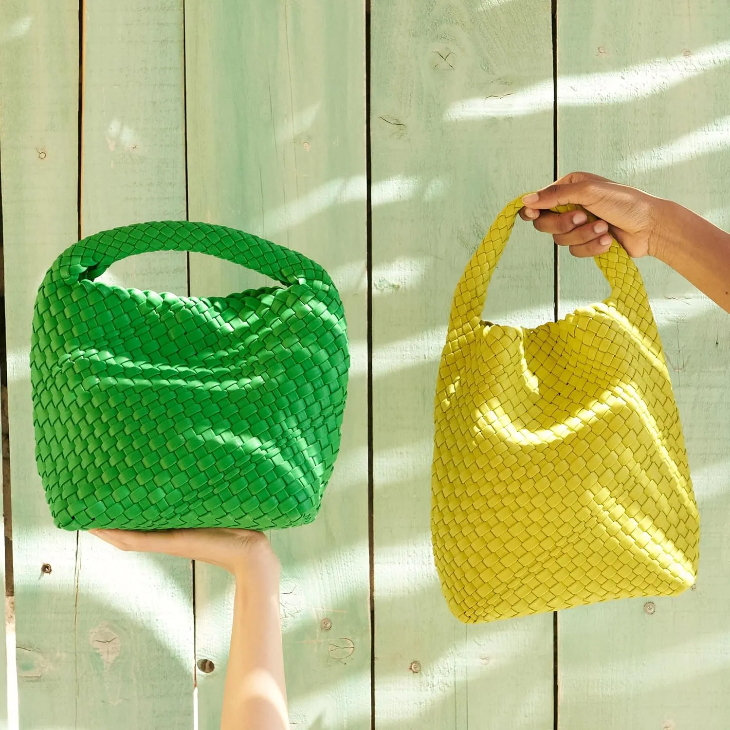 Woven Bag Purses and Handbags for Women, PU Leather Shoulder Bags Top-Handle Bags With Purses