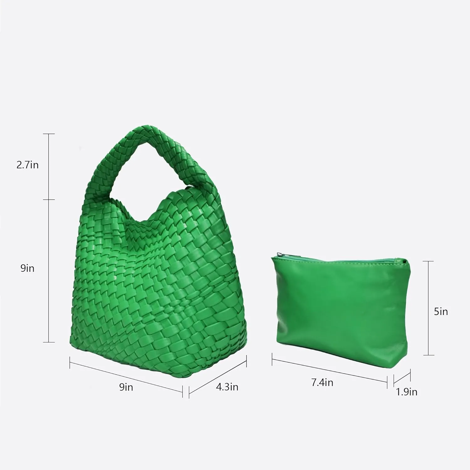 Woven Bag Purses and Handbags for Women, PU Leather Shoulder Bags Top-Handle Bags With Purses