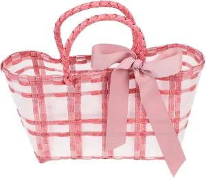 Woven Beach Bag for Women Transparent Handbag Portable Storage Tote for Summer Adventures Stylish and Versatile Beach Accessory