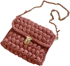 Woven Purse Evening Bag Y2K Handmade Crochet Bags for Women Woven Handbag Colorful Purse Evening Clutch