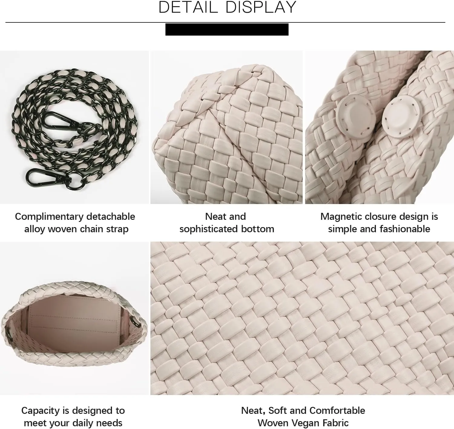 Woven Purses Bag for Women, Vegan Leather Handwoven Bags with Mini Handmade Purse, SMALL Travel Beach Top Handle Handbags