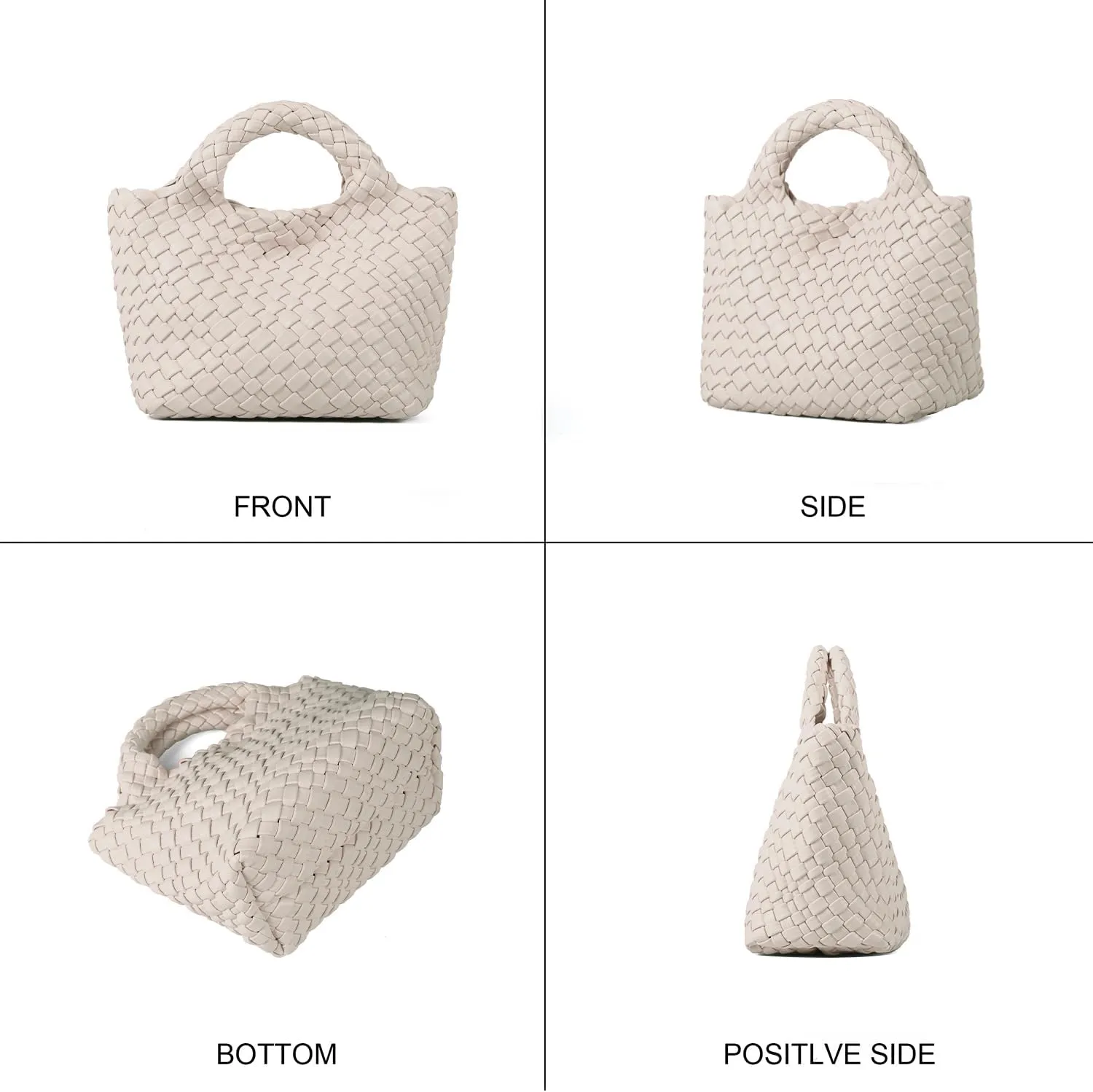 Woven Purses Bag for Women, Vegan Leather Handwoven Bags with Mini Handmade Purse, SMALL Travel Beach Top Handle Handbags