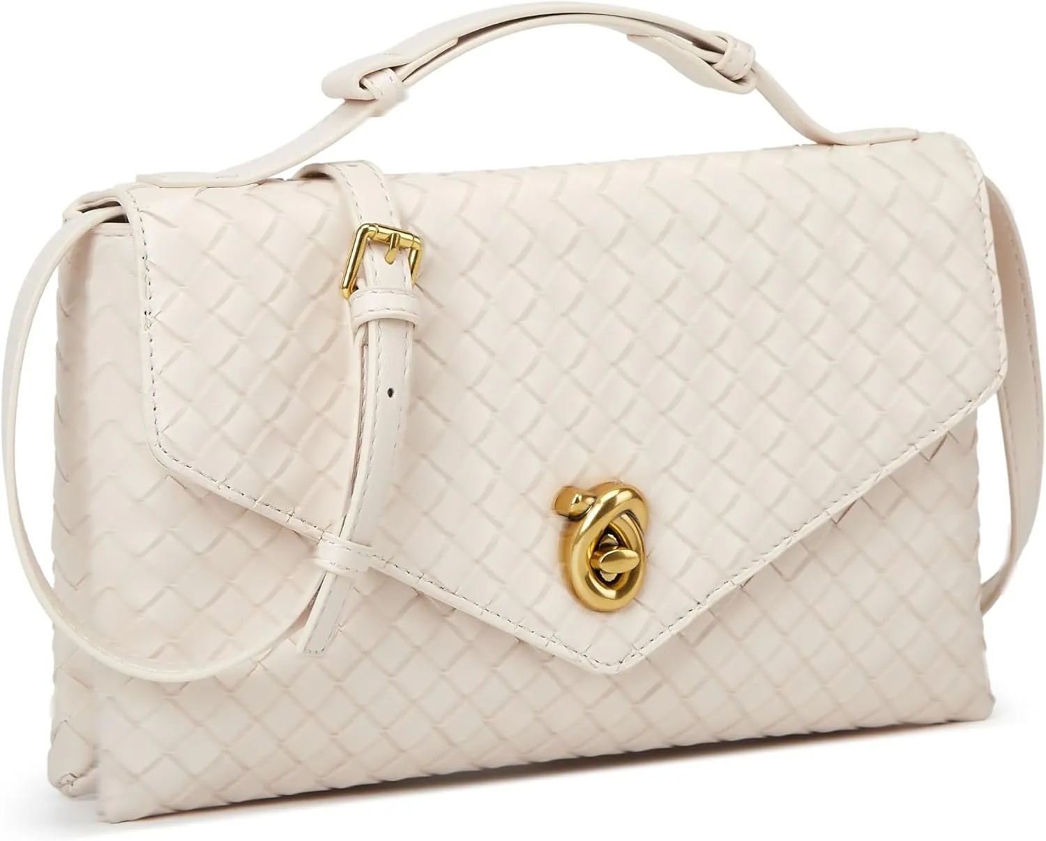 Woven Purses for Women Elegant PU Leather Woven Top-handle Bag Tote Crossbody Shoulder Bag for Work Vacation