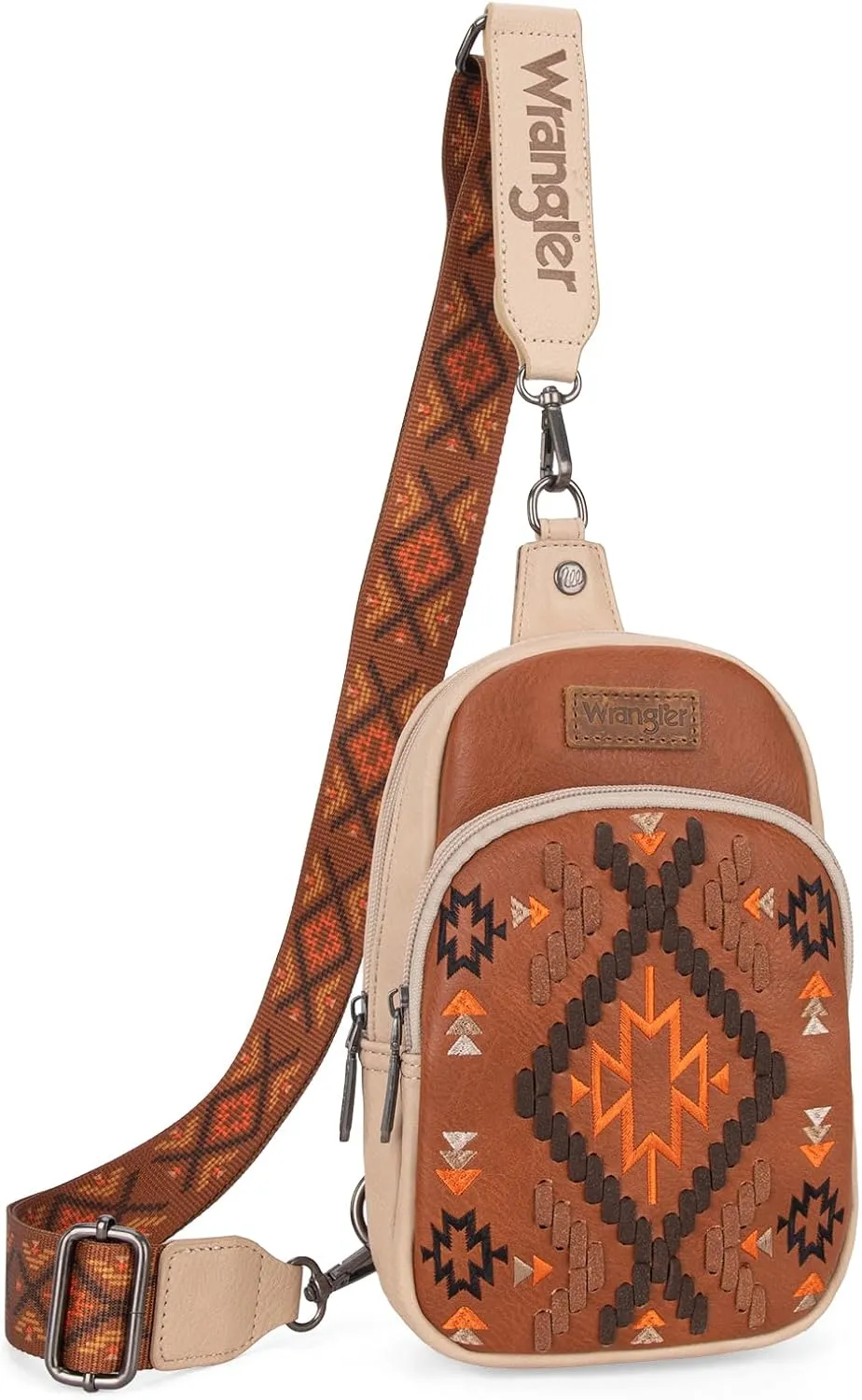 Wrangler Aztec Crossbody Sling Bag for Women - Fanny Pack & Chest Bag Purse