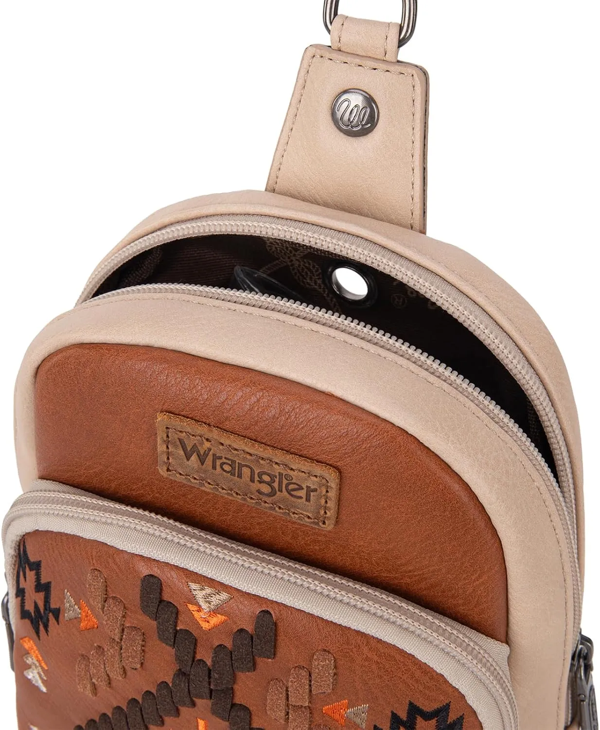 Wrangler Aztec Crossbody Sling Bag for Women - Fanny Pack & Chest Bag Purse