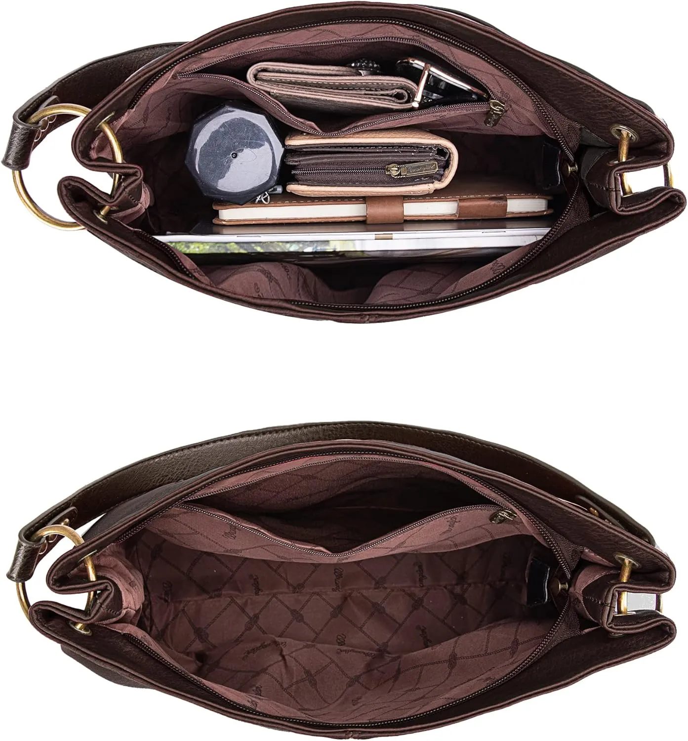 Wrangler Hobo Bags for Women Vegan Leather Top Handle Shoulder Purses and Handbags
